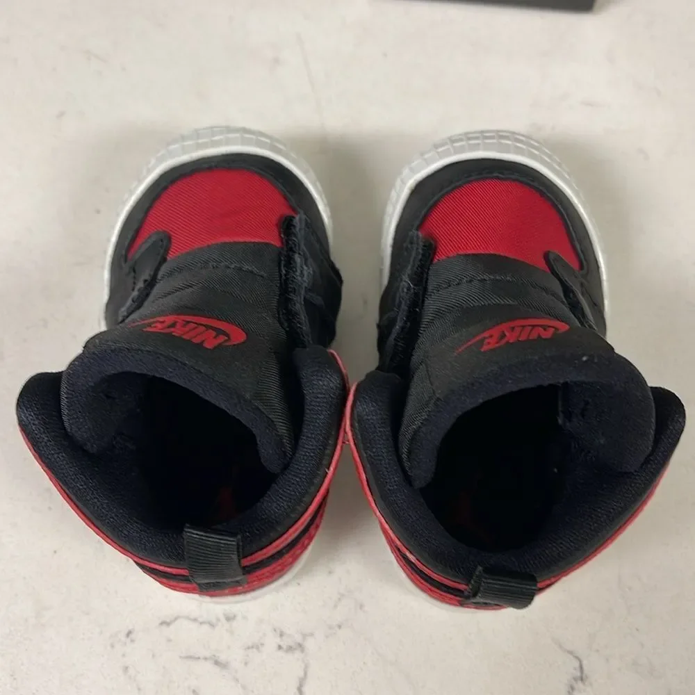 2019 Air Jordan 1 Crib Bootie 'Banned' Size 3C AT3745-023 Red & Black